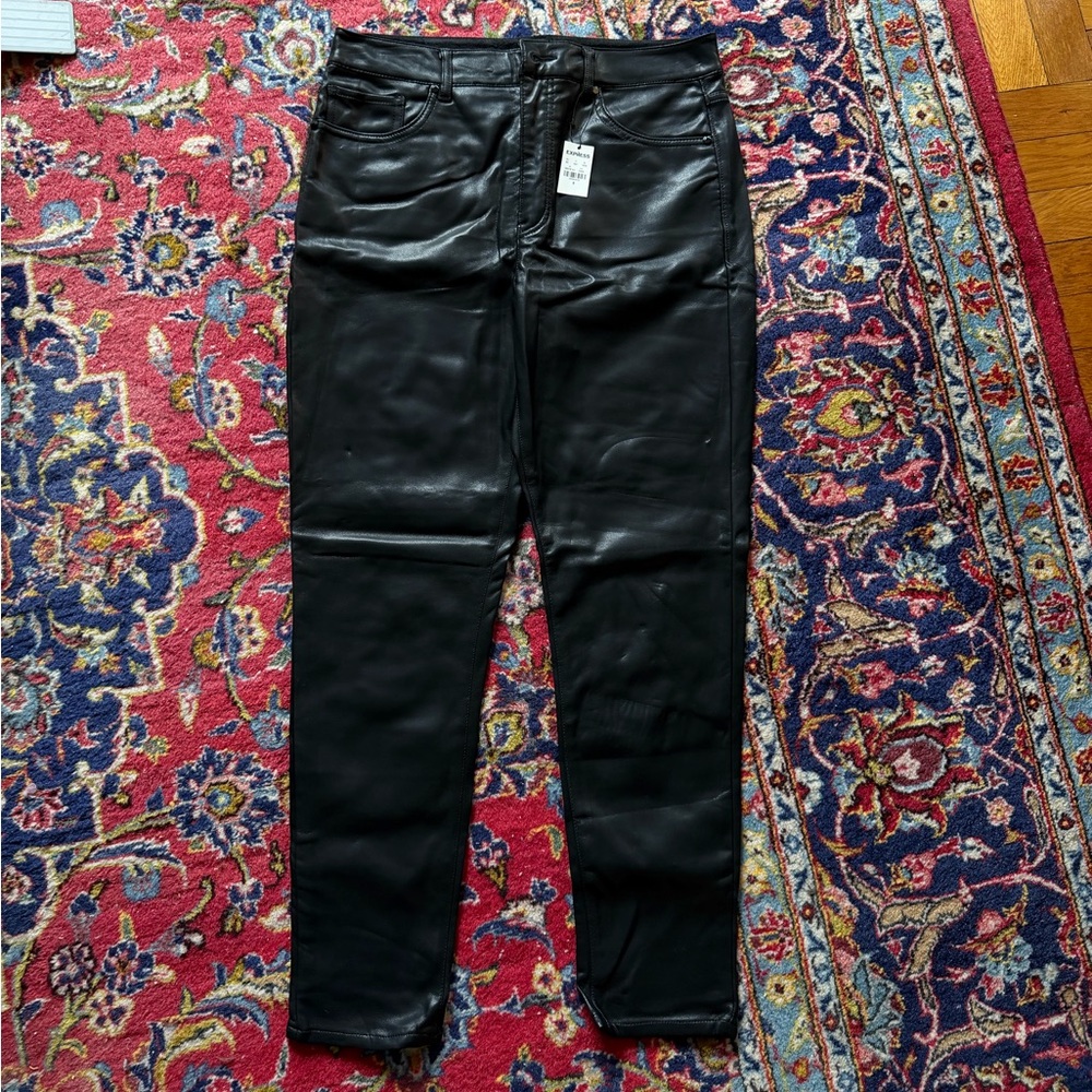 Express Black Faux Leather Skinny Pants